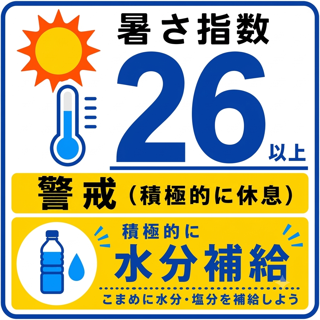 7月27日（月）の暑さは指数 26 注意