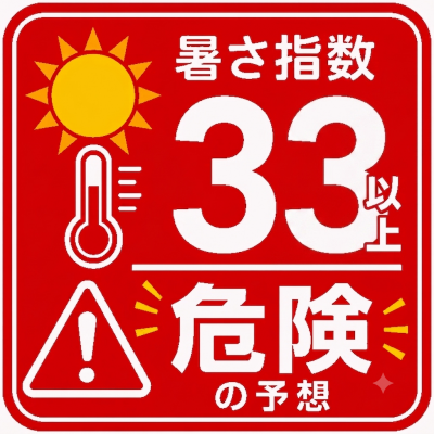 ８月７日（金）の暑さは指数 「33」 危険