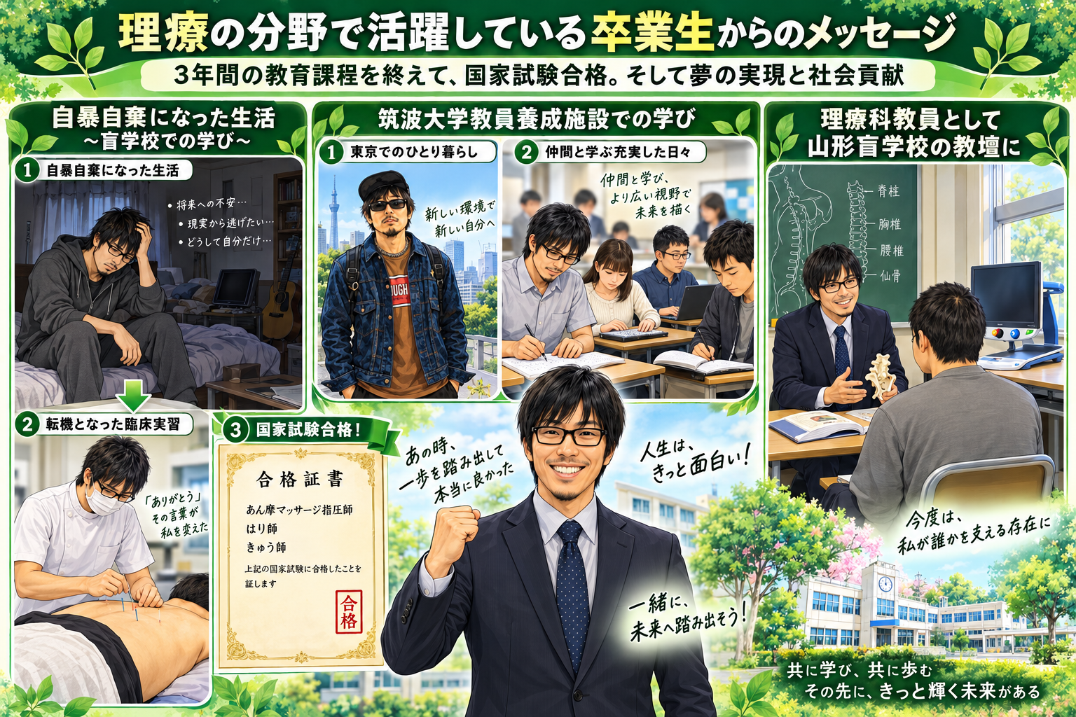 理療の分野で活躍している卒業生からの最新メッセージ