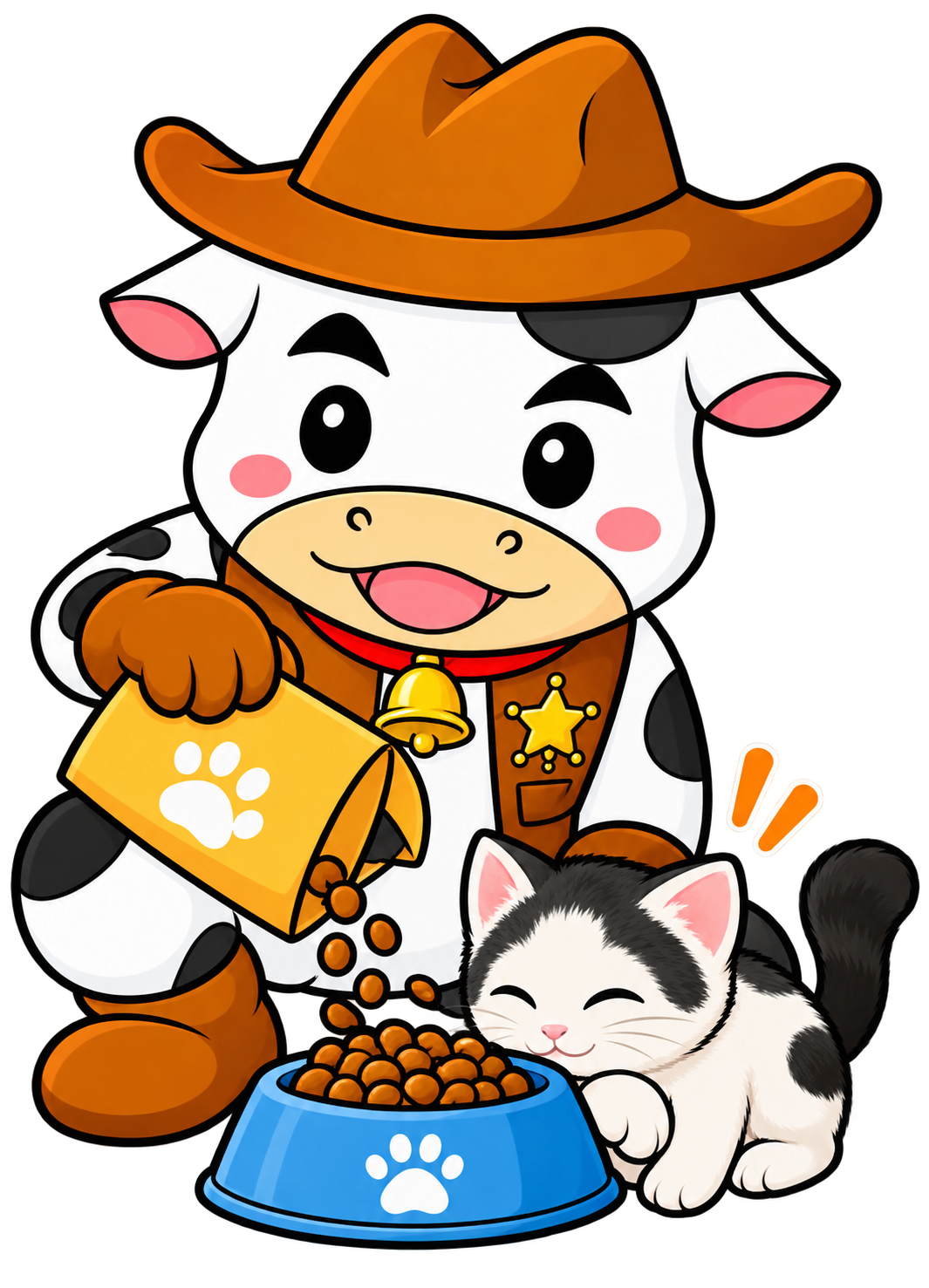 やまもうくんと子猫（初めてのエサやり）